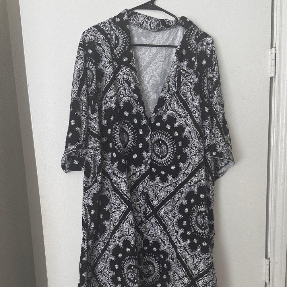 ASOS Curve Black and White Midi Dress